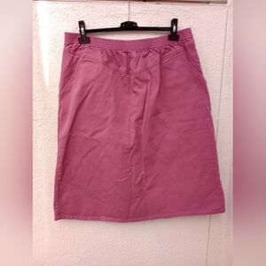 Lady Blair Pink Midi Skirt Front Pockets Casual Vintage Vacation Travel Feminine